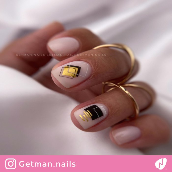 Geometric Nails with Foil